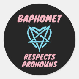 Baphomet respektiert Pronouns Transgender Runder Aufkleber