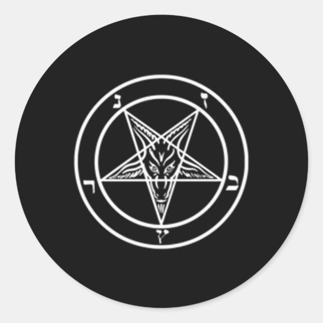 Baphomet Runder Aufkleber (Vorderseite)