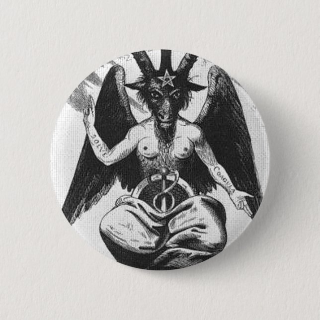 Baphomet runder Knopf Button (Vorderseite)