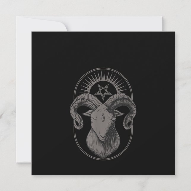 Baphomet Satan Occult Satanic Einladung (Vorderseite)
