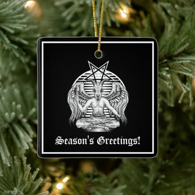 Baphomet Satanic Keramikornament (Baum)