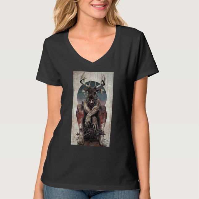 Baphomet Satanist Ziege Satanic Dark Evil 666 T-Shirt (Vorderseite)