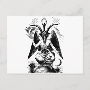 Baphomet (schwarz) postkarte