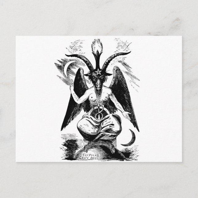 Baphomet (schwarz) postkarte (Vorderseite)