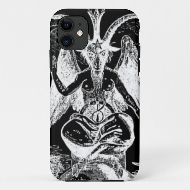 Baphomet Schwarzweiss Case-Mate iPhone Hülle (Rückseite)