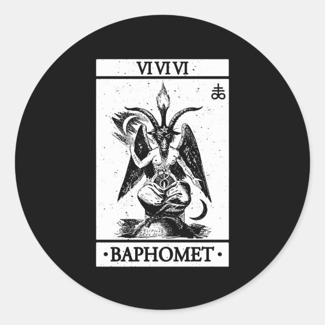 Baphomet Tarot Card Satanic Occul Runder Aufkleber (Vorderseite)