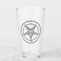 Baphomet und Anton LaVey Sigil Glass