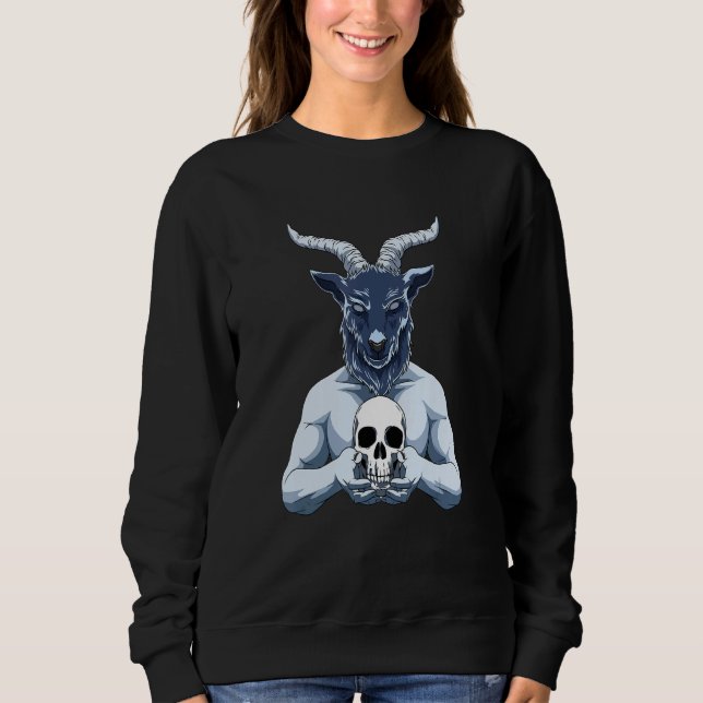 Baphomet und Schädel Sweatshirt (Vorderseite)