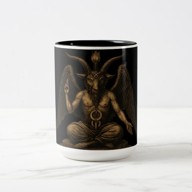 Baphomet Zweifarbige Tasse (Mittel)