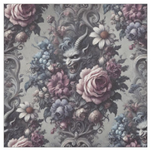 Baphomet's Bouquet - Gothic Statement Tile Stoff