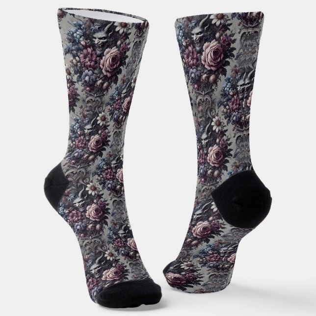 Baphomet's Bouquet - Gotisches Viktorianisches Tap Socken (Gewinkelt)