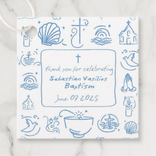 Bapstim Baby Bog Tag Geschenkanhänger (Vorderseite)