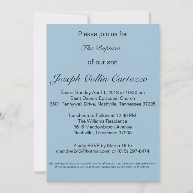 Baptisim laden ein einladung (Vorderseite)