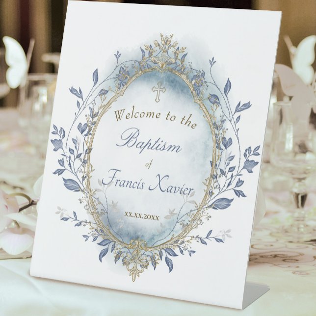 Baptism baby boy welcome Sign Sockelschild (Von Creator hochgeladen)