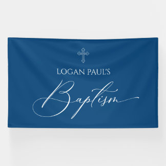 Baptism Blue banner backdrop 