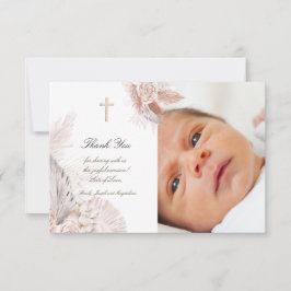 Baptism boho Aquarellfarben Rose danke Karte