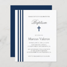 BAPTISM Chic Vertikal gestreift Blaues Kreuz