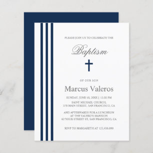 BAPTISM Chic Vertikal gestreift Blaues Kreuz