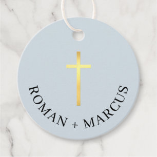 BAPTISM DANK IHNEN große goldene Kreuzung Baby bla Geschenkanhänger