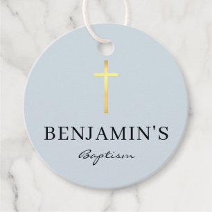 BAPTISM DANK IHNEN modernes goldenes Kreuz Baby Bl Geschenkanhänger