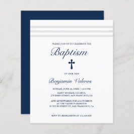 BAPTISM Elegant gestreifte graue Marine Cross Budg
