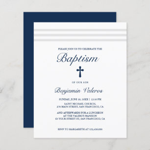 BAPTISM Elegant gestreifte graue Marine Cross Budg