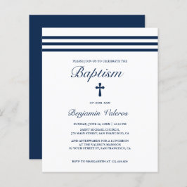 BAPTISM Elegante gestreifte Marine Blue Cross Budg