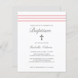 BAPTISM Elegantes gestreiftes pastellrosa graues K