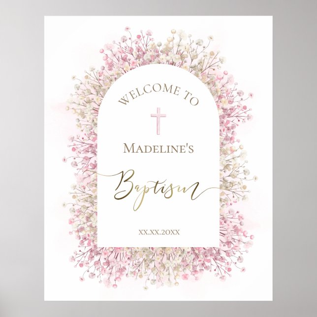 Baptism floral welcome poster (Vorne)