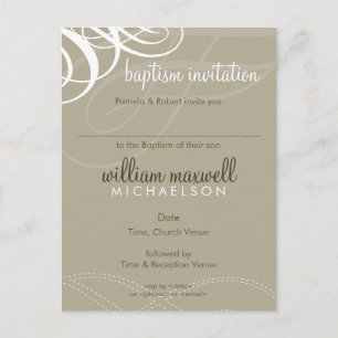 BAPTISM INVITE: Designervogue 9 Einladungspostkarte
