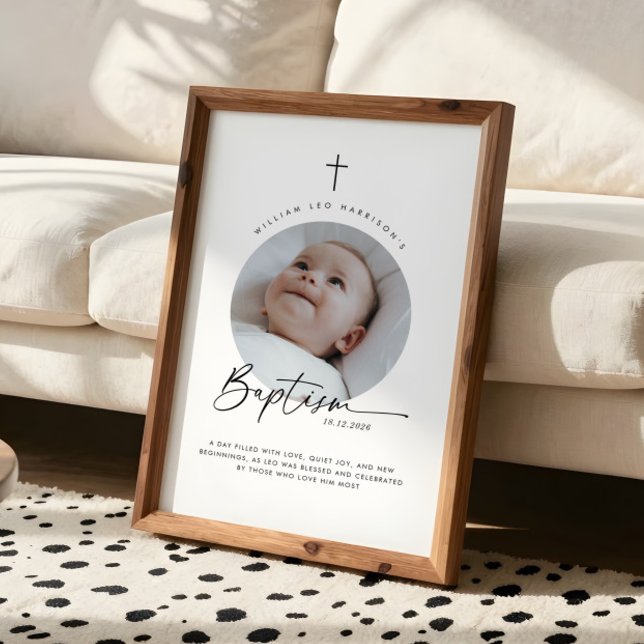 Baptism Round Photo Keepsake Poster (Baptism Round Photo Keepsake Poster)