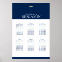 BAPTISM TABLE PLAN 6 Tische modernes Marinepulver