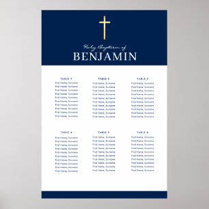 BAPTISM TABLE PLAN 6 Tische modernes Marinepulver Poster