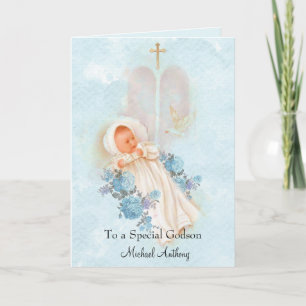 Baptismal Baby-Taufpatensohn Karte