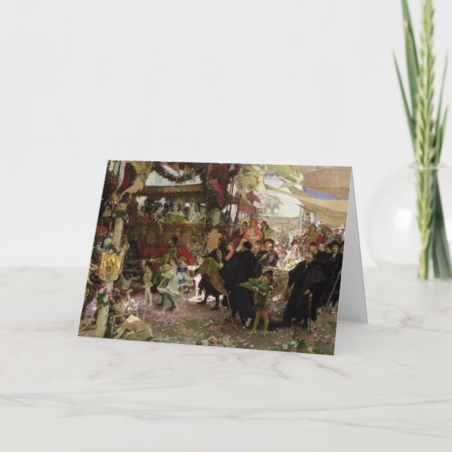 Baptismal Prozession von Prinzen Juan in Sevilla Karte (Vorderseite)