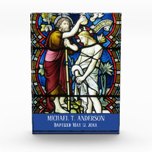 Baptist Buntglas-erwachsener Taufe-Jesuss Johannes Fotoblock