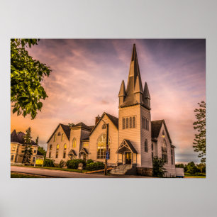 Baptistische Kirche von Windsor, Nova Scotia HDR. Poster