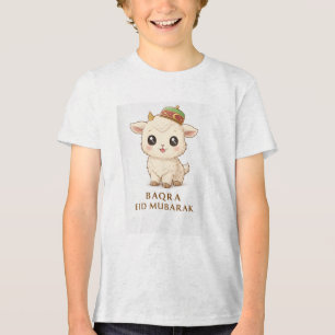 Baqra Eid Mubarak Ziegen T-Shirt Design Tri-Blend Shirt