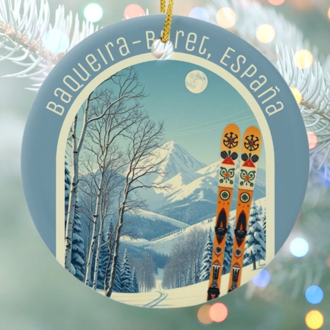 Baqueira-Beret Spain España ski area souvenir  Keramik Ornament (Von Creator hochgeladen)