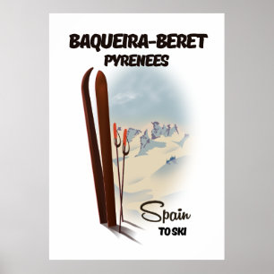 Baqueira-Beret Spanien Ski-Plakat. Poster