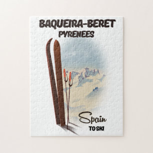 Baqueira-Beret Spanien Ski-Plakat. Puzzle