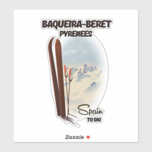 Baqueira-Beret Spanien Skiposter. Aufkleber