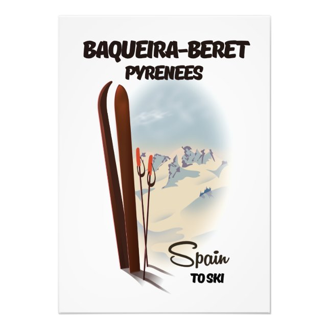 Baqueira-Beret Spanien Skiposter. Fotodruck (Vorne)