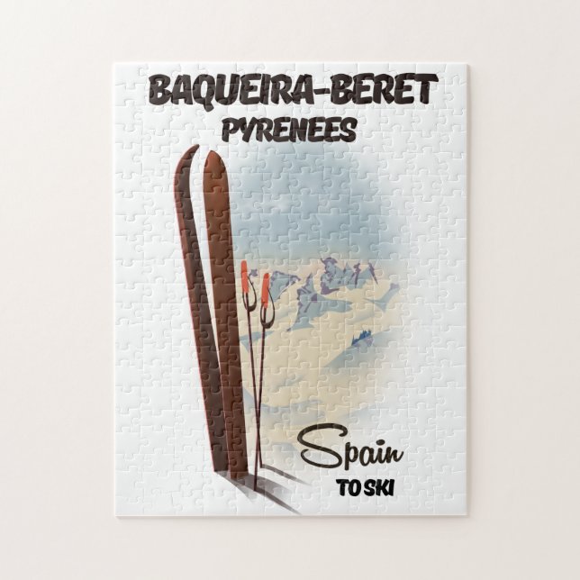 Baqueira-Beret Spanien Skiposter. Puzzle (Vertikal)