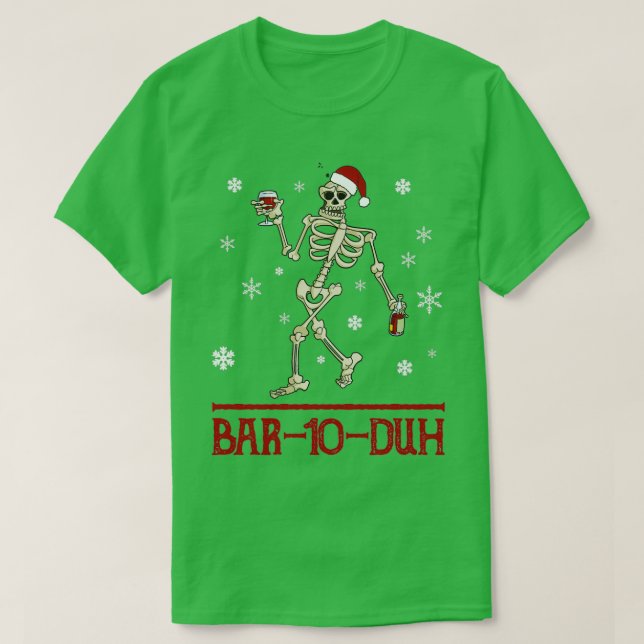 BAR 10 DUH lustige Barkeeper Retro Weihnachtsgesch T-Shirt (Design vorne)