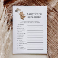 Bär 3 Braune Balloons - Baby Word Scramble Game