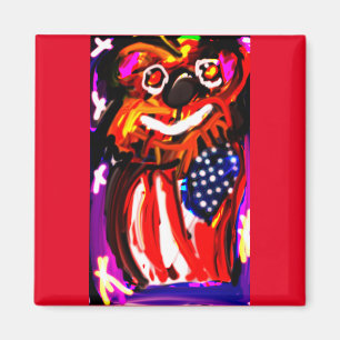 Bär 4. Juli Fahrradkarten Magnet