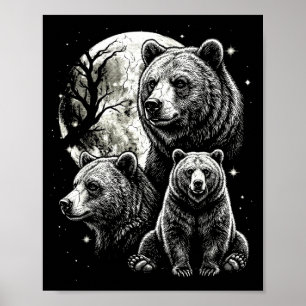 Bär 90er Stil vintage Ästhetik y2k Wildtier Bär Poster