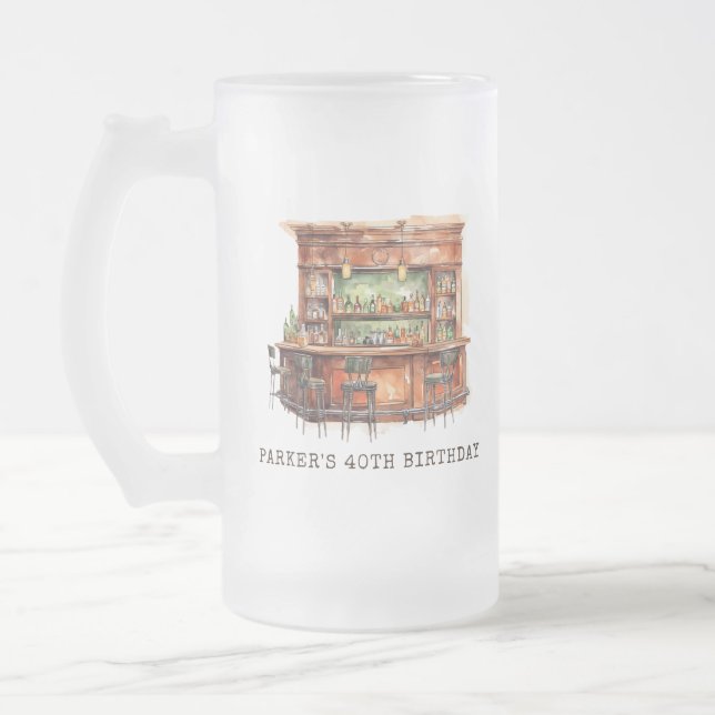 Bar Adult Birthday Any Age Mattglas Bierglas (Links)