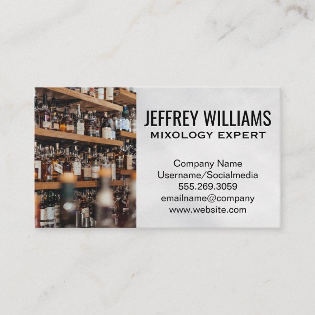 Bar | Alkoholflaschen Visitenkarte (Vorderseite)
